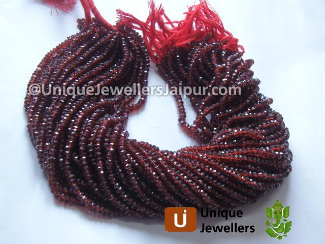 Garnet Faceted Roundelle Beads